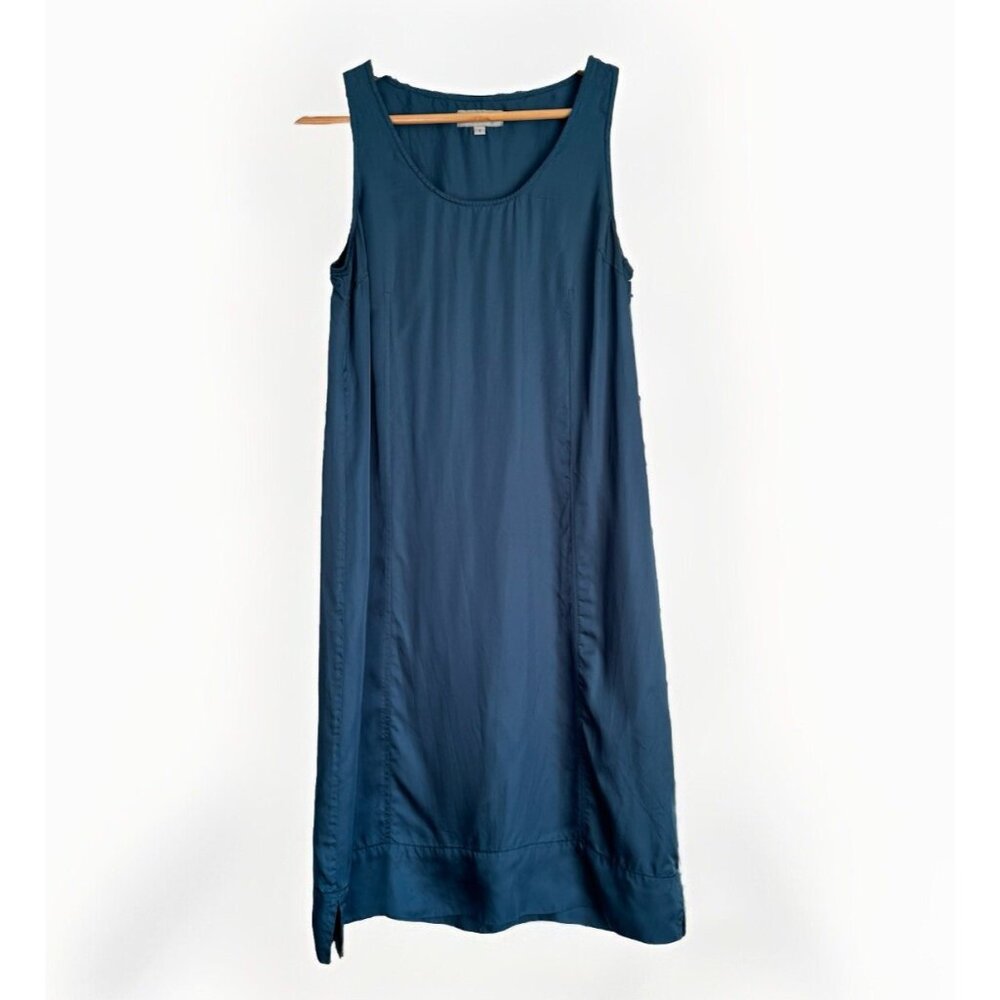 Jigsaw Women’s Navy Sleeveless Midi Dress XS Rayon Minimalist Quiet Luxury Boho